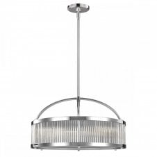 PAULSON drum shaped glass rod and polished chrome bathroom pendant light