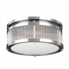 PAULSON flush 4 light chrome and glass rod bathroom ceiling light
