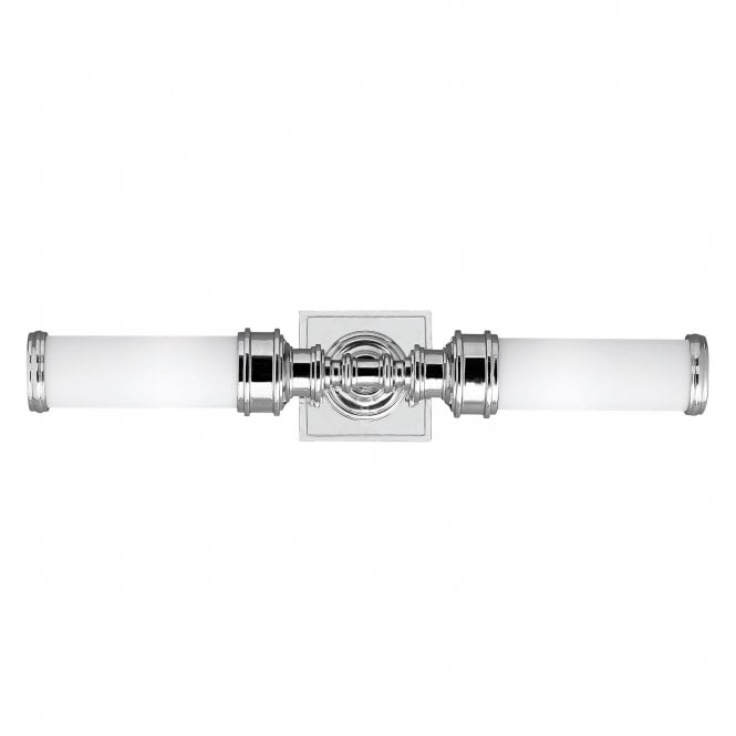PAYNE ornate modern classic design bathroom double wall light in polished chrome