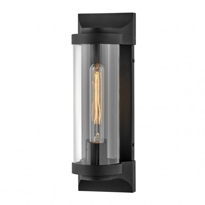 PEARSON Medium Wall Lantern in Black with Clear Glass