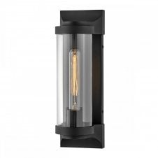PEARSON Medium Wall Lantern in Black with Clear Glass