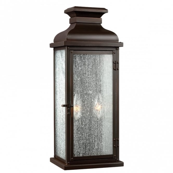 PEDIMENT exterior period style wall lantern in aged copper (medium)