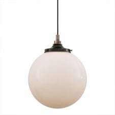 antique silver and opal glass globe bathroom pendant