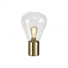 PELLUCID 1 Light Table Lamp Antique Brass and Clear Glass