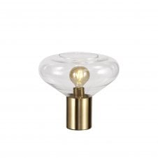 PELLUCID 1 Light Table Lamp Antique Brass/Clear Glass