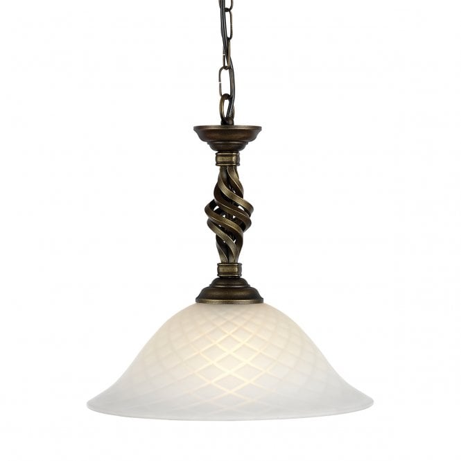 PEMBROKE traditional hand forged wrought iron ceiling pendant light black gold