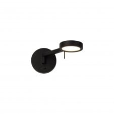 PERUSE Black Wall Light Flexible Switched in Sand Black Finish