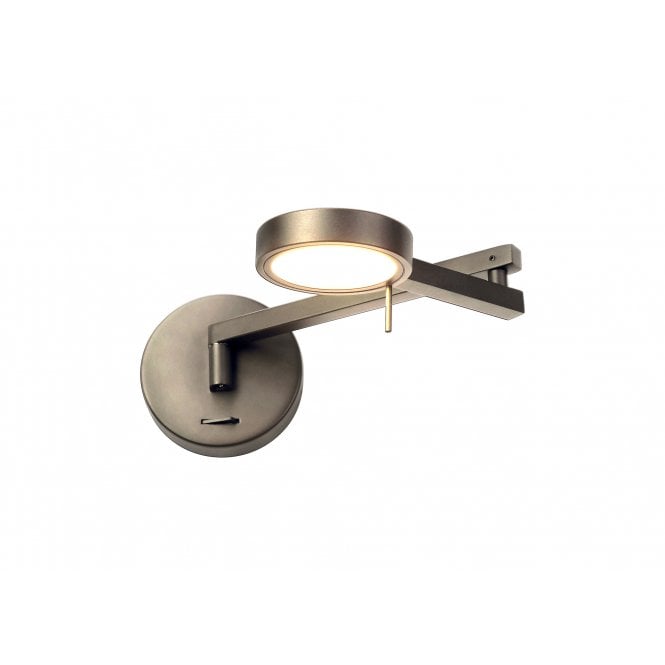 PERUSE Double jointed LED Wall Light in Modern Satin Nickel Finish with 3 year warranty