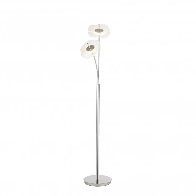 PETALS Floor Lamp | 2 x 6W LED | 4000K | 920lm | Polished Chrome | 3yrs Warranty