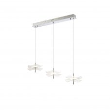PETALS Linear Pendant | 3 x 6W LED | 4000K | 1500lm | Polished Chrome | 3yrs Warranty