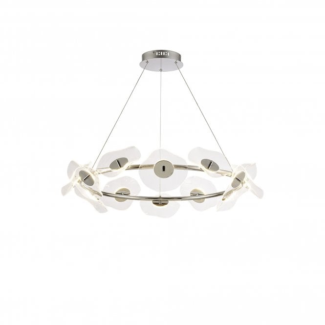 PETALS Ring Pendant | 12 x 6W LED | 4000K | 4600lm | Polished Chrome | 3yrs Warranty