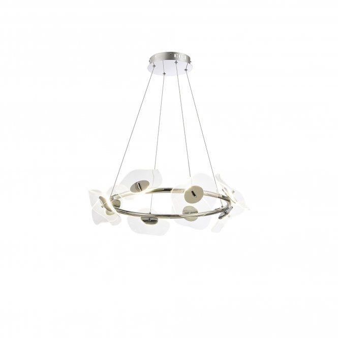 PETALS Ring Pendant | 8 x 6W LED | 4000K | 3700lm | Polished Chrome | 3yrs Warranty