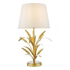 gold table lamp with linen shade