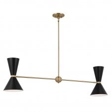champagne bronze & black linear chanderlier