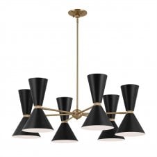 12 light champagne bronze & black chandelier