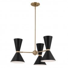 champagne bronze & black 3 light chandelier