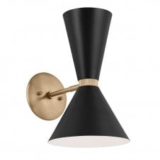 Phix Up & Down Wall Light in Champagne Bronze & Black