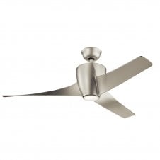 contemporary ceiling fan with light in nickel