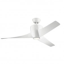 contemporary ceiling fan with light in white 