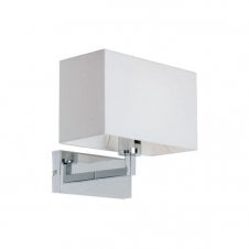 PICCOLO chrome contemporary wall light with white shade