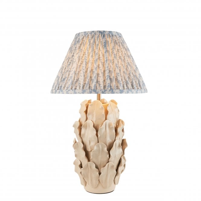  Layered Leaf Ceramic Table Lamp with Leaf Shade in Blue 52.5cm