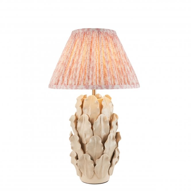  Layered Leaf Ceramic Table Lamp with Leaf Shade in Peach 47cm