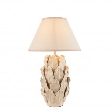 ivory ceramic table lamp with white lampshade