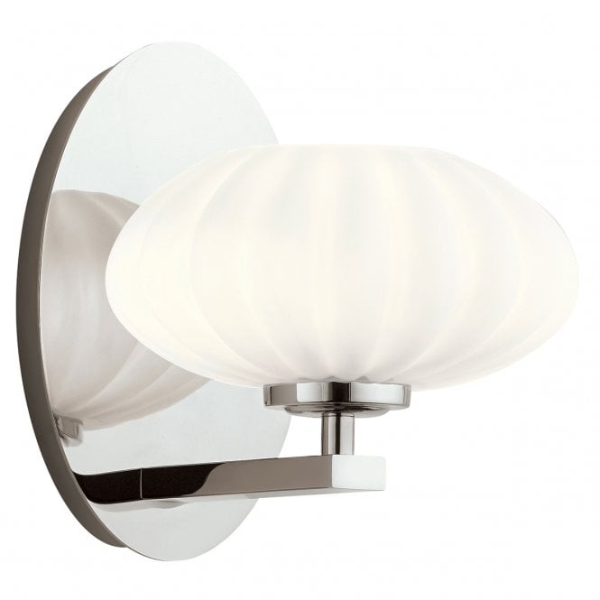 PIM 1 Light Wall Light in Chrome with Etched Opal Glass