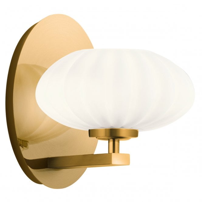 PIM 1 Light Wall Light in Gold with Etched Opal Glass