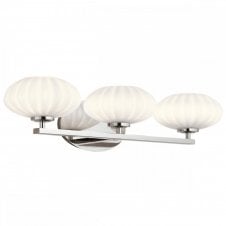 PIM 3 Light Wall Light in Chrome with Etched Opal Glass