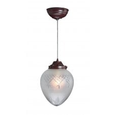 Victorian Antique Bronze with Cut Frosted Glass
