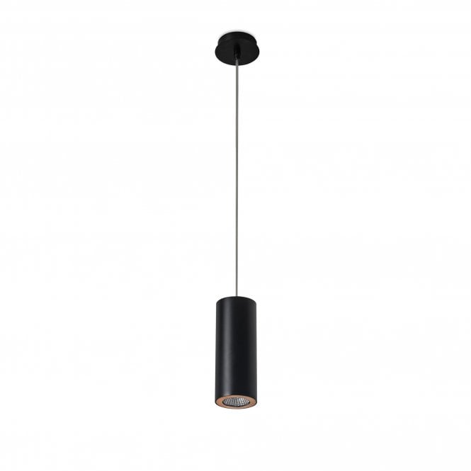 PIPE cylindrical matte black ceiling pendant