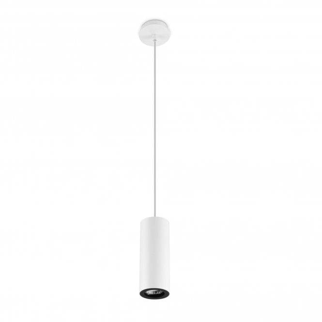PIPE cylindrical matte white ceiling pendant