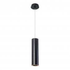 PIPE matte black ceiling pendant with golden detail