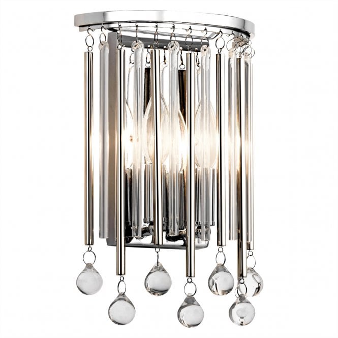 PIPER 2 Light Wall Light In Steel And Crystal