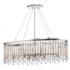 Decorative 6 Light Oval Chandelier in Polished Chrome