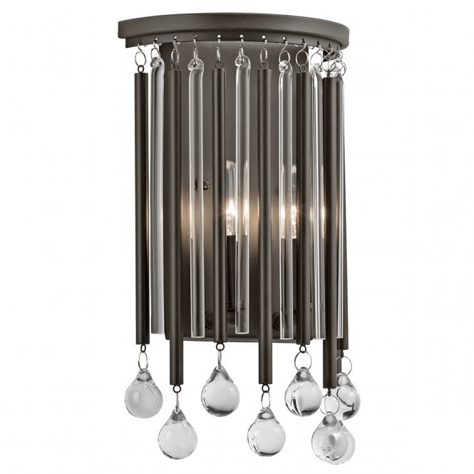 PIPER decorative wall light in espresso finish with glass detailing