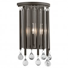 PIPER decorative wall light in espresso finish with glass detailing
