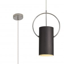 PIPES Single Pendant | Black and Polished Chrome