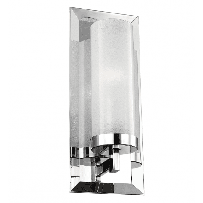 PIPPIN Bathroom Wall light in a Polished Chrome Finish with Sugar Glass Shade