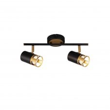 PISTON 2 Light Linear Bar Spotlight | Black and Painted Gold