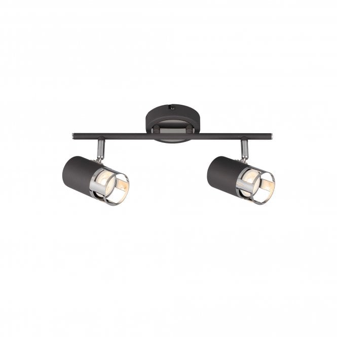 PISTON 2 Light Linear Bar Spotlight | Graphite and Polished Chrome