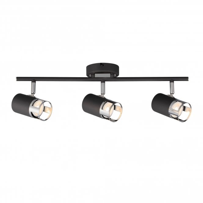 PISTON 3 Light Linear Bar Spotlight | Graphite and Polished Chrome