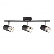 PISTON 3 Light Linear Bar Spotlight | Graphite and Polished Chrome