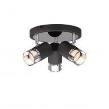 PISTON 3 Light Round Spotlight | Graphite and Polished Chrome
