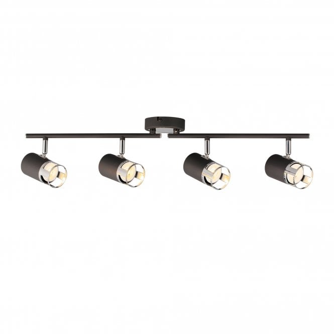 PISTON 4 Light Linear Bar Spotlight | Graphite and Polished Chrome