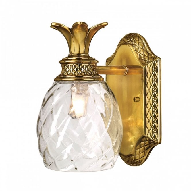 PLANTATION 1 Light Wall Light in Brushed Brass