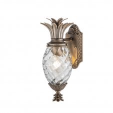 pineapple shaped outdoor wall lantern in bronze