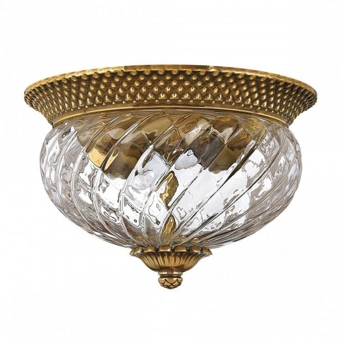 PLANTATION 2 Light Flush Mount in Brushed Brass