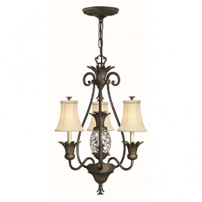 PLANTATION 3 light bronze pineapple chandelier
